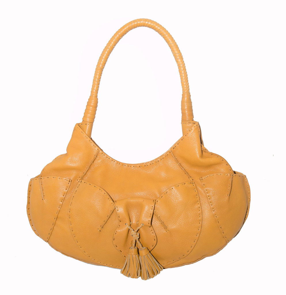 Mini cornsilk semi patent leather bag, Designer Collection
